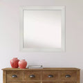 31" x 31" Non-Beveled Mosaic White Wall Mirror - Amanti Art