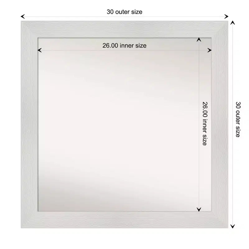 31" x 31" Non-Beveled Mosaic White Wall Mirror - Amanti Art