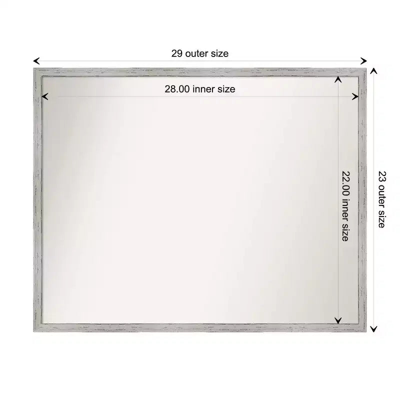 29" x 23" Shiplap White Wood Wall Mirror: Modern Rectangle, No Assembly - Amanti Art