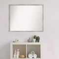 29" x 23" Shiplap White Wood Wall Mirror: Modern Rectangle, No Assembly - Amanti Art