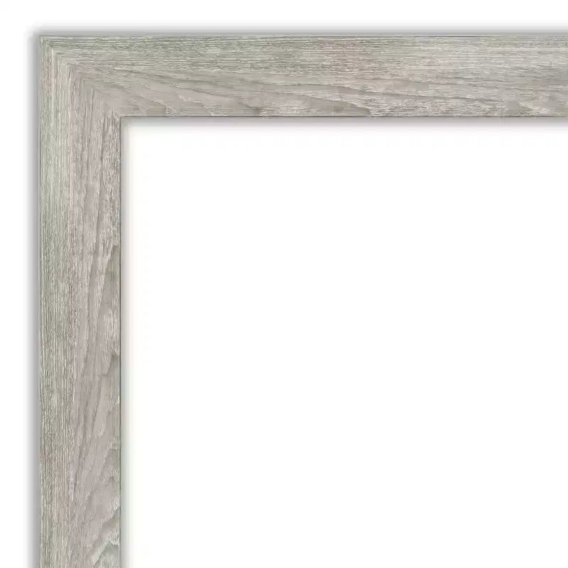 34" x 28" Non-Beveled Dove Gray Wash Wall Mirror - Amanti Art: Modern Rectangle, Polystyrene Frame