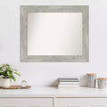 34" x 28" Non-Beveled Dove Gray Wash Wall Mirror - Amanti Art: Modern Rectangle, Polystyrene Frame
