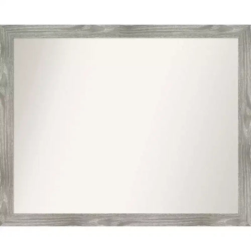 31" x 25" Non-Beveled Dove Gray Wash Square Wall Mirror - Amanti Art