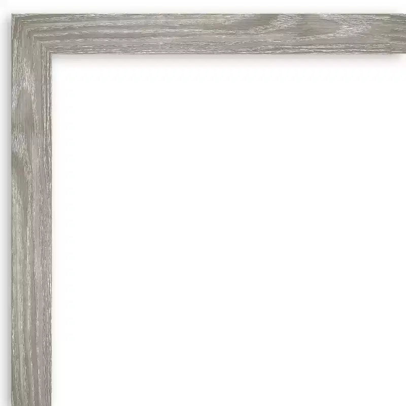 31" x 25" Non-Beveled Dove Gray Wash Square Wall Mirror - Amanti Art