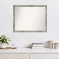 31" x 25" Non-Beveled Dove Gray Wash Square Wall Mirror - Amanti Art