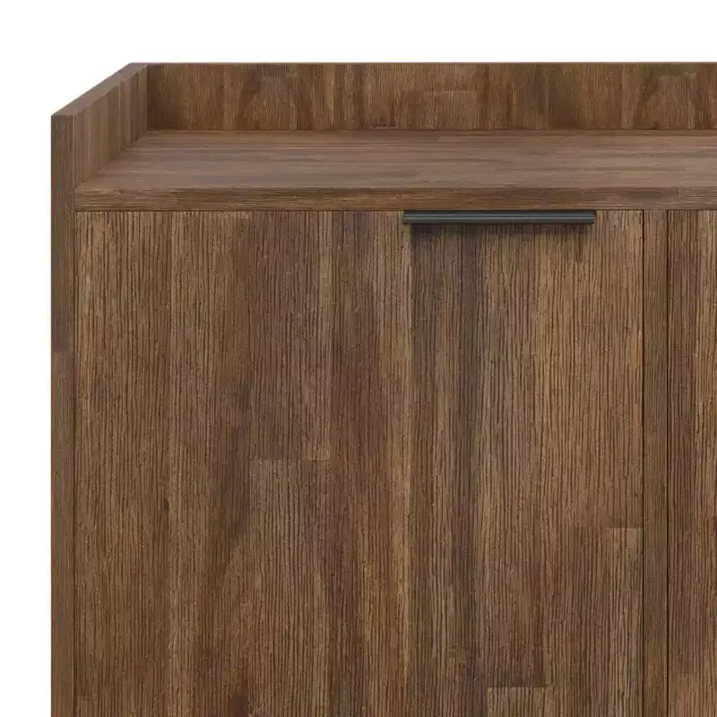 WyndenHall Bolton Sideboard Buffet Rustic Natural Aged Brown: Acacia Wood, 3-Door Storage Cabinet, Industrial Design