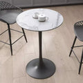 Kurv Counter Dining Table White Faux Marble/Black - Jamesdar