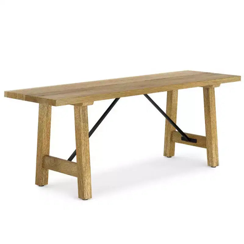 WyndenHall 47" Jake Solid Wood Indsutrial Bench Natural