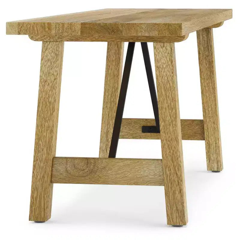 WyndenHall 47" Jake Solid Wood Indsutrial Bench Natural
