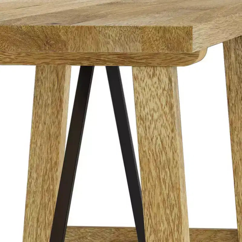 WyndenHall 47" Jake Solid Wood Indsutrial Bench Natural