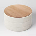 Tray Top Upholstered Storage Cocktail Boucle Ottoman Cream/White - Threshold™