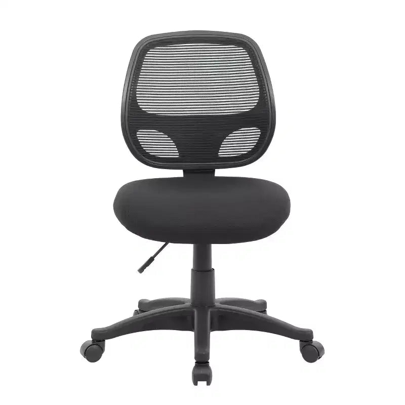 Commercial Grade Mesh Task Chair Black - Boss Office Products: Pneumatic Lift, Lumbar Support, 275 lbs Capacity