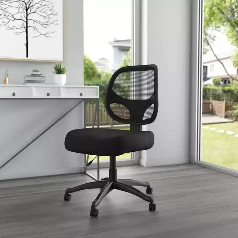 Commercial Grade Mesh Task Chair Black - Boss Office Products: Pneumatic Lift, Lumbar Support, 275 lbs Capacity