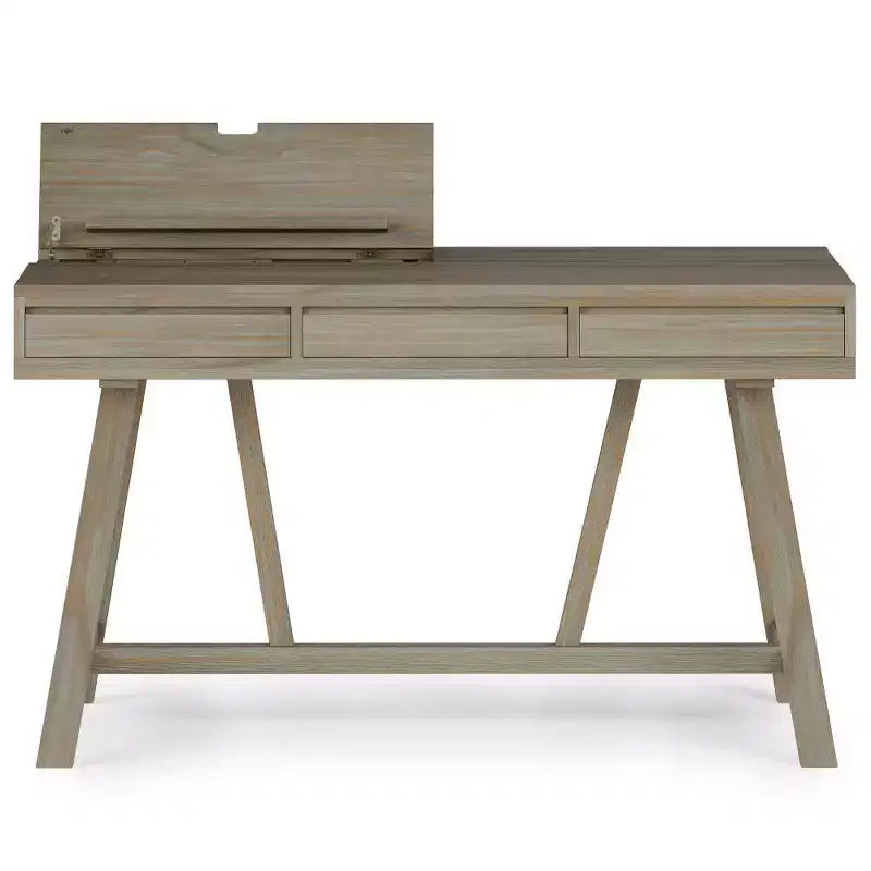 Atkins Flip Up Desk Distressed Gray - Wyndenhall