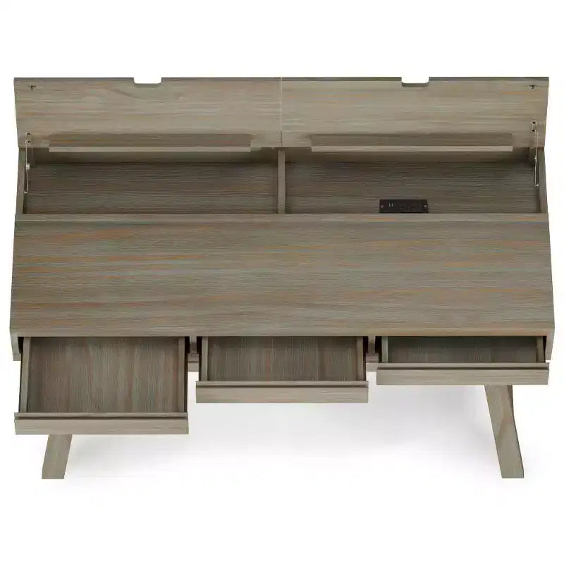 Atkins Flip Up Desk Distressed Gray - Wyndenhall