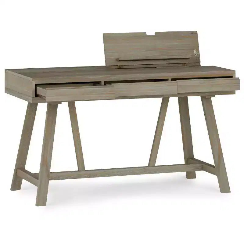 Atkins Flip Up Desk Distressed Gray - Wyndenhall