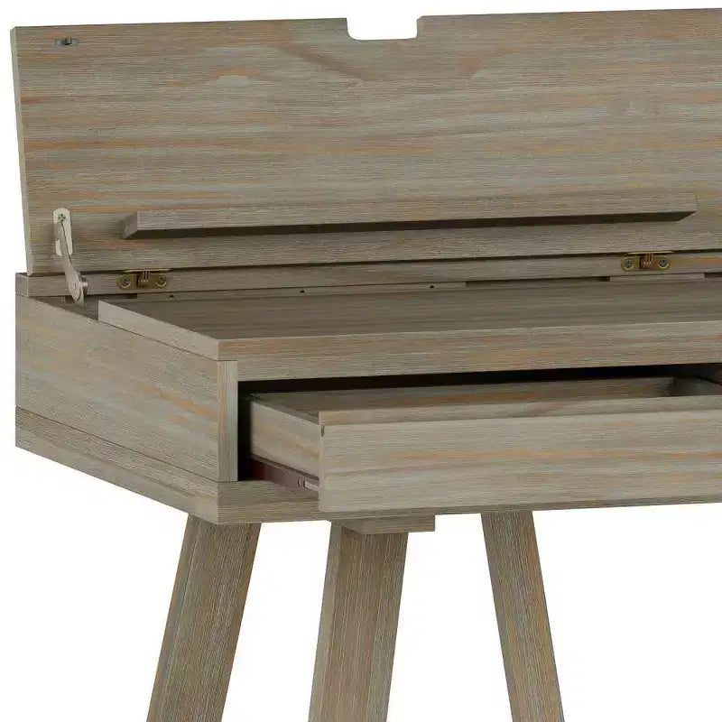 Atkins Flip Up Desk Distressed Gray - Wyndenhall