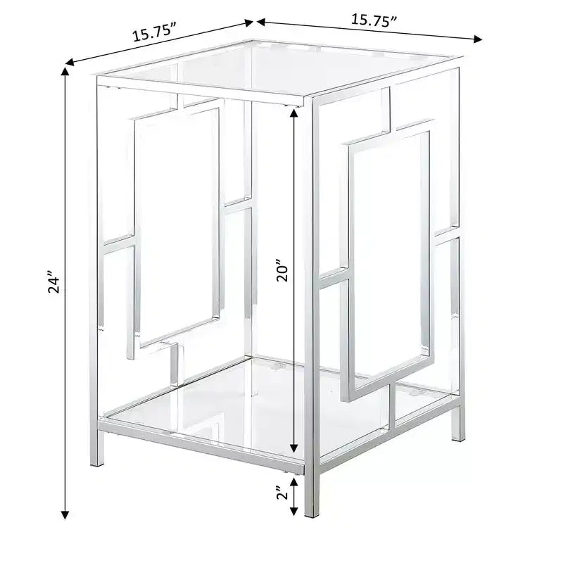 Town Square Chrome End Table with Shelf - Breighton Home