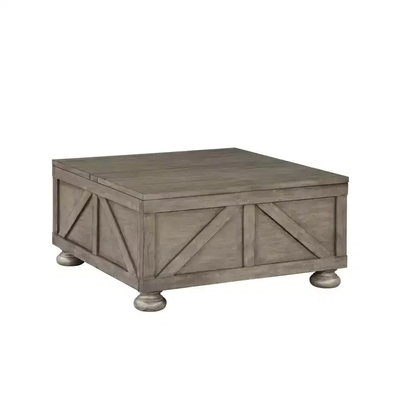 Pershins Farmhouse Square Coffee Table with Storage - HOMES: Inside + Out