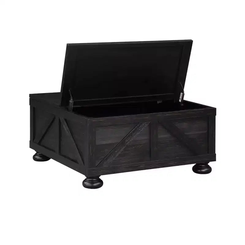 Pershins Farmhouse Square Coffee Table with Storage - HOMES: Inside + Out