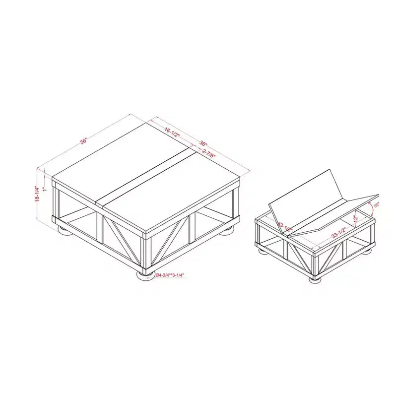 Pershins Farmhouse Square Coffee Table with Storage - HOMES: Inside + Out