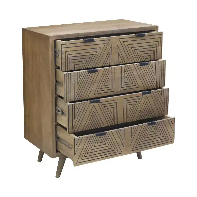 Amarily Mid-Century Modern 4 Drawer Accent Chest - HOMES: Inside + Out