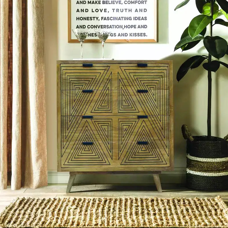 Amarily Mid-Century Modern 4 Drawer Accent Chest - HOMES: Inside + Out