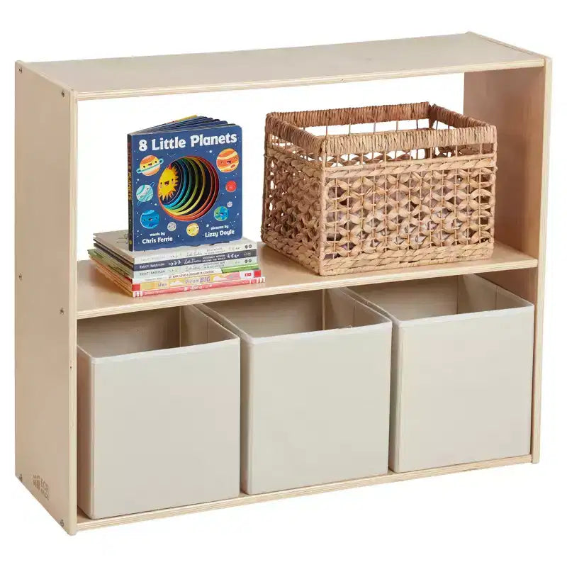ECR4Kids Streamline 2-Shelf Double-Sided Storage Cabinet, 30in, Classroom Furniture