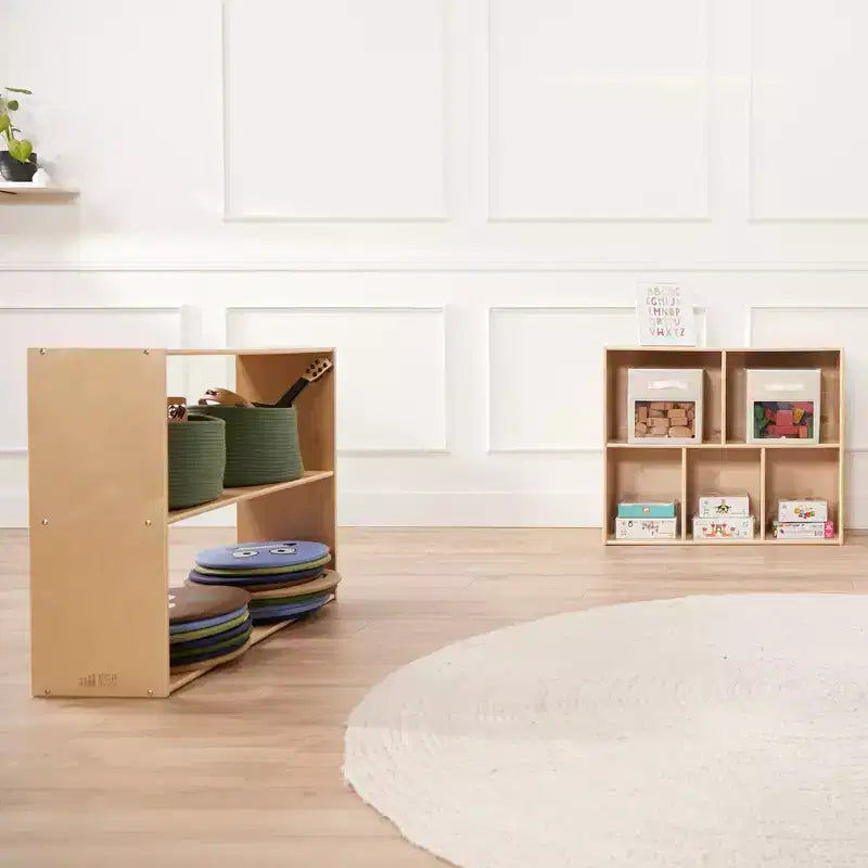 ECR4Kids Streamline 2-Shelf Double-Sided Storage Cabinet, 30in, Classroom Furniture