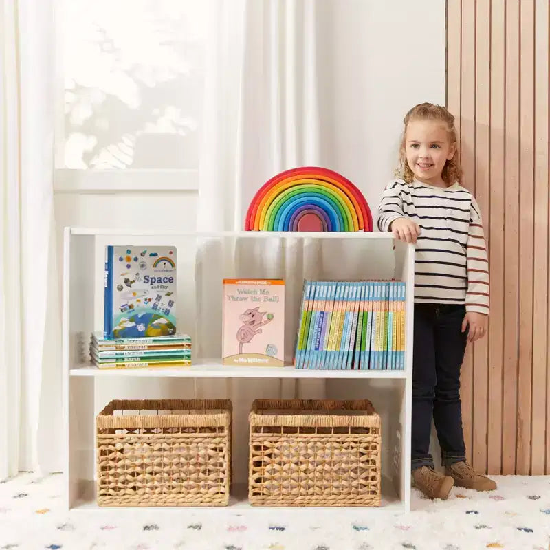 ECR4Kids Streamline 2-Shelf Double-Sided Storage Cabinet, 30in, Classroom Furniture