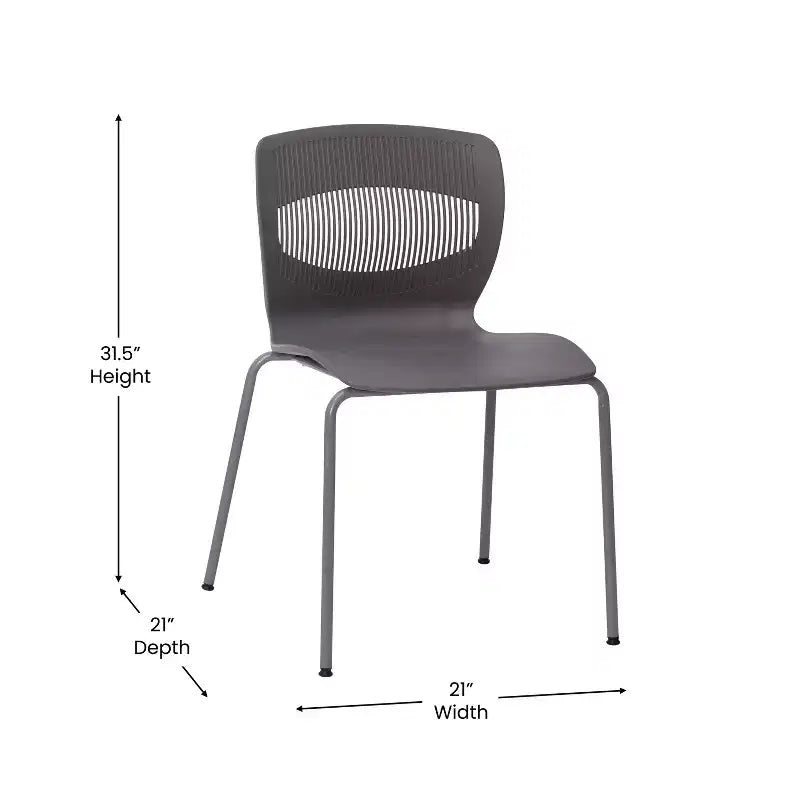 Flash Furniture HERCULES Series Commercial Grade 770 lb. Capacity Ergonomic Stack Chair with Lumbar Support and Steel Frame