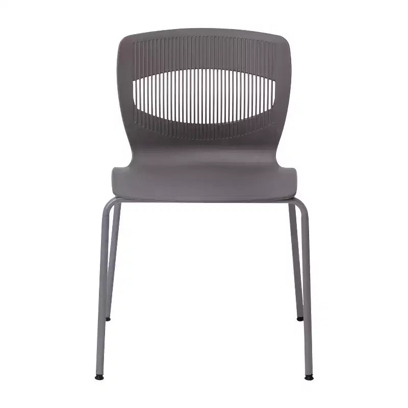 Flash Furniture HERCULES Series Commercial Grade 770 lb. Capacity Ergonomic Stack Chair with Lumbar Support and Steel Frame