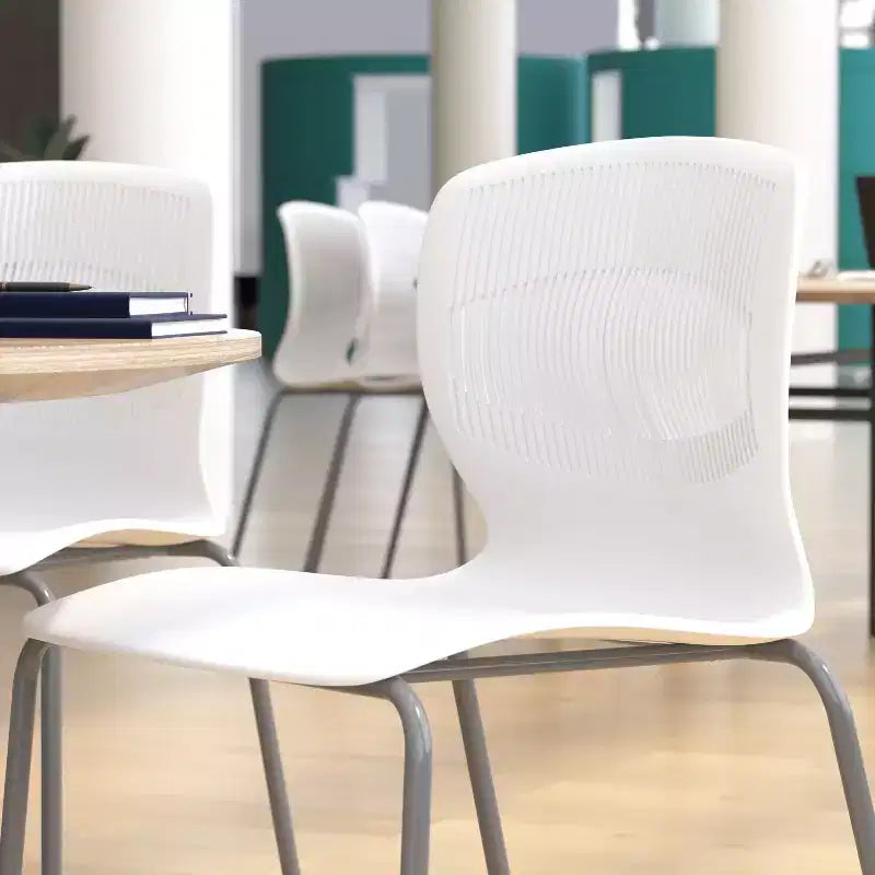 Flash Furniture HERCULES Series Commercial Grade 770 lb. Capacity Ergonomic Stack Chair with Lumbar Support and Steel Frame