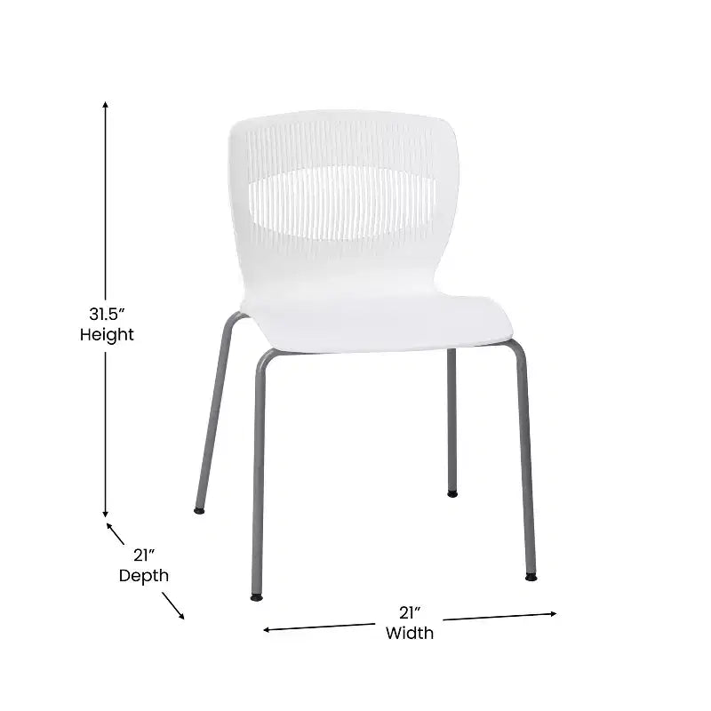 Flash Furniture HERCULES Series Commercial Grade 770 lb. Capacity Ergonomic Stack Chair with Lumbar Support and Steel Frame