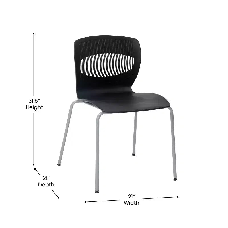 Flash Furniture HERCULES Series Commercial Grade 770 lb. Capacity Ergonomic Stack Chair with Lumbar Support and Steel Frame