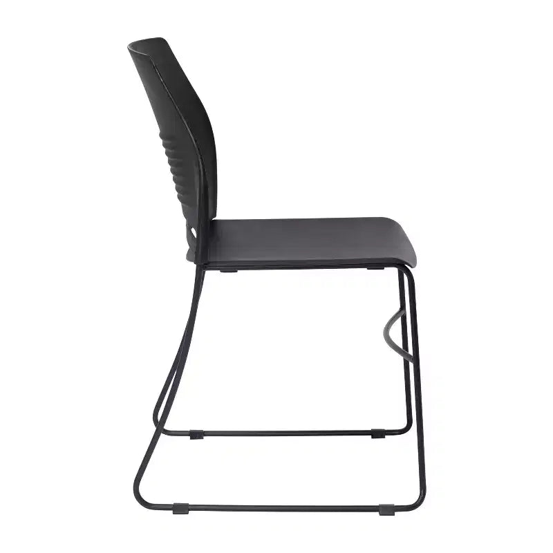Flash Furniture HERCULES Series Commercial Grade 660 lb. Capacity Plastic Stack Chair with Powder Coated Sled Base Frame and Integrated Carrying Handle