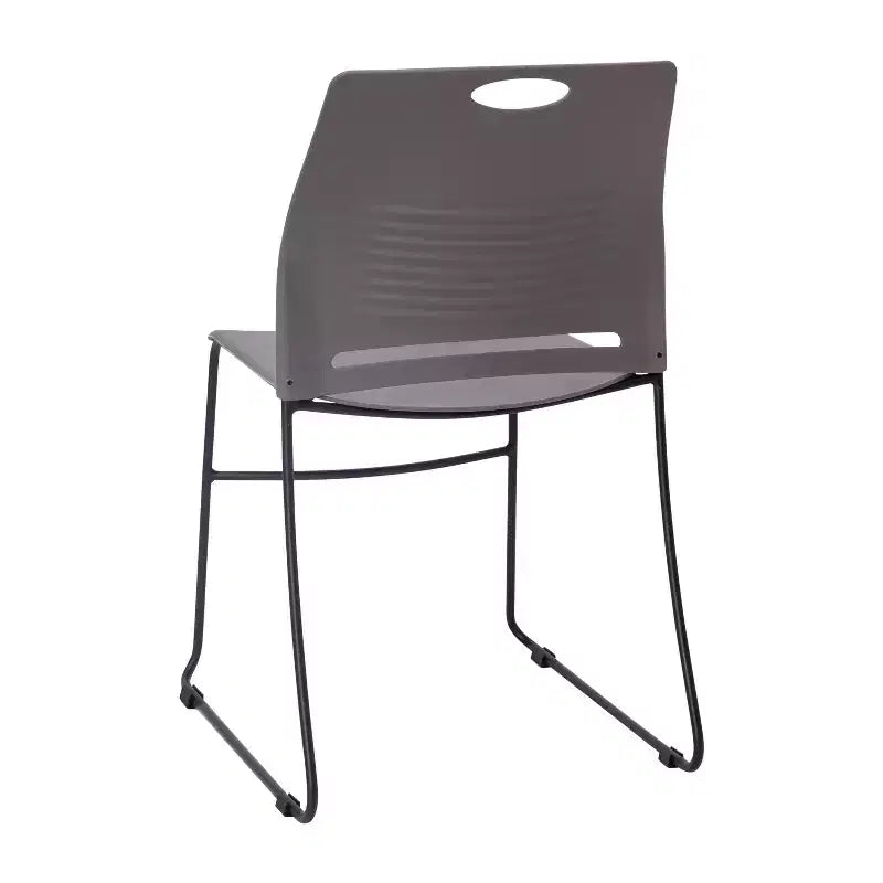Flash Furniture HERCULES Series Commercial Grade 660 lb. Capacity Plastic Stack Chair with Powder Coated Sled Base Frame and Integrated Carrying Handle