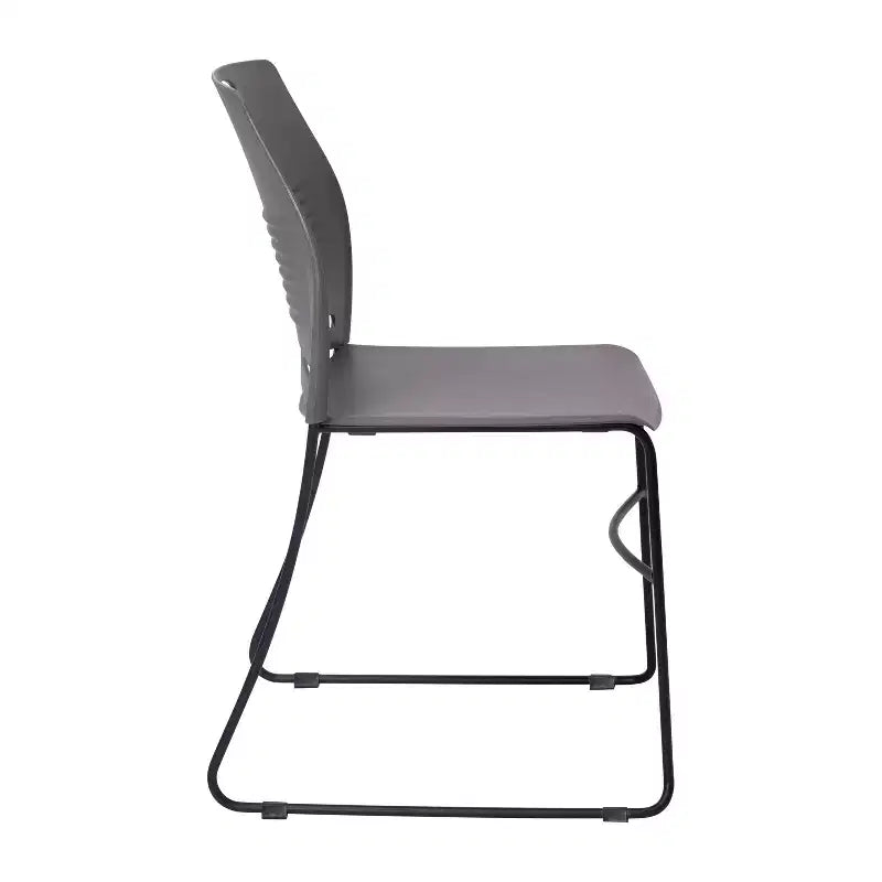 Flash Furniture HERCULES Series Commercial Grade 660 lb. Capacity Plastic Stack Chair with Powder Coated Sled Base Frame and Integrated Carrying Handle