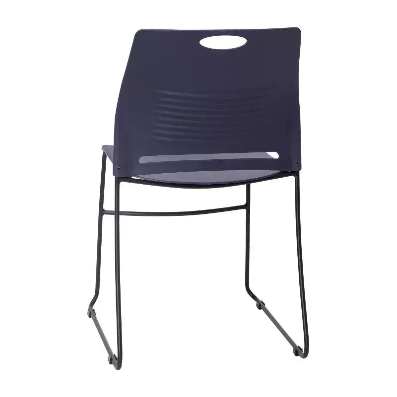 Flash Furniture HERCULES Series Commercial Grade 660 lb. Capacity Plastic Stack Chair with Powder Coated Sled Base Frame and Integrated Carrying Handle