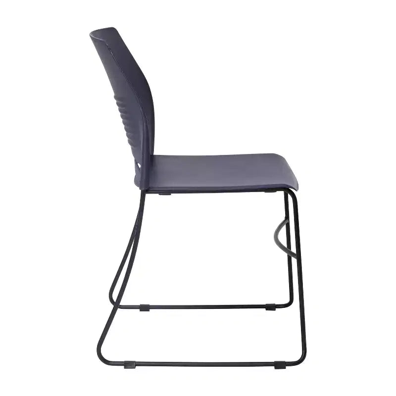 Flash Furniture HERCULES Series Commercial Grade 660 lb. Capacity Plastic Stack Chair with Powder Coated Sled Base Frame and Integrated Carrying Handle