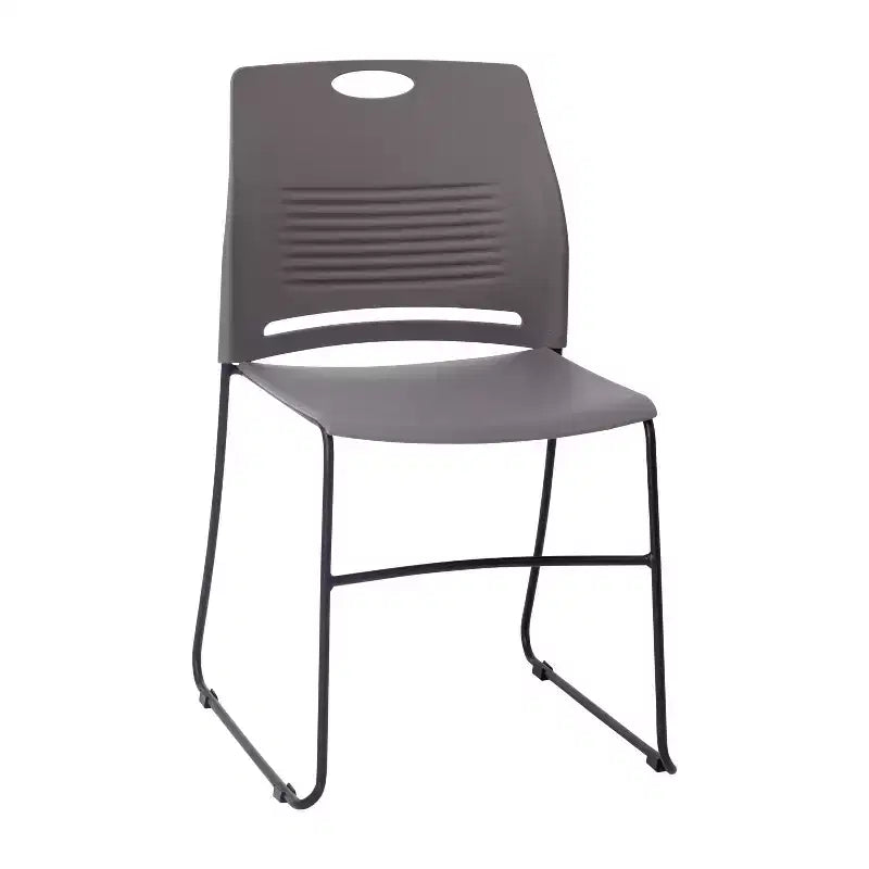 Flash Furniture HERCULES Series Commercial Grade 660 lb. Capacity Plastic Stack Chair with Powder Coated Sled Base Frame and Integrated Carrying Handle