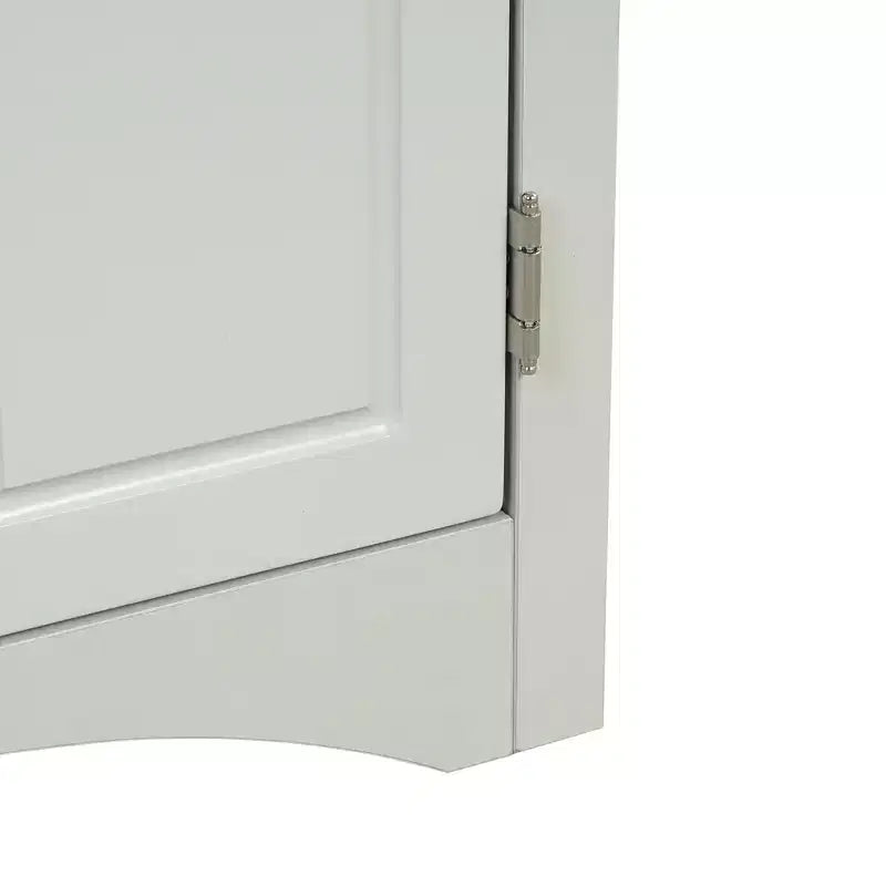 Rustic Corner Bathroom Storage Cabinet with Adjustable Shelves, Freestanding Floor Wood Cabinet - ModernLuxe
