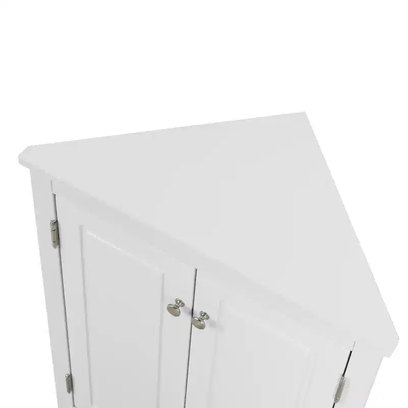 Rustic Corner Bathroom Storage Cabinet with Adjustable Shelves, Freestanding Floor Wood Cabinet - ModernLuxe