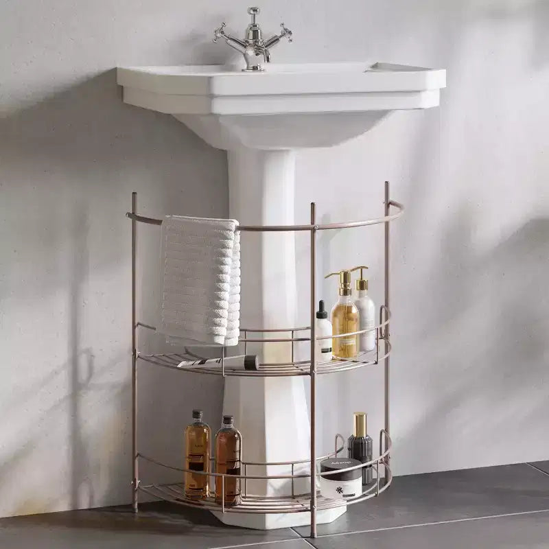 Lavish Home Pedestal Under Sink Organizer, Bronze