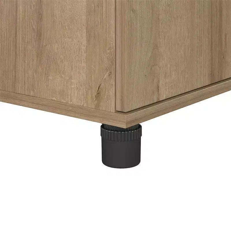 RealRooms Basin Hobby and Craft Desk with Open Shelving and Storage Cabinet
