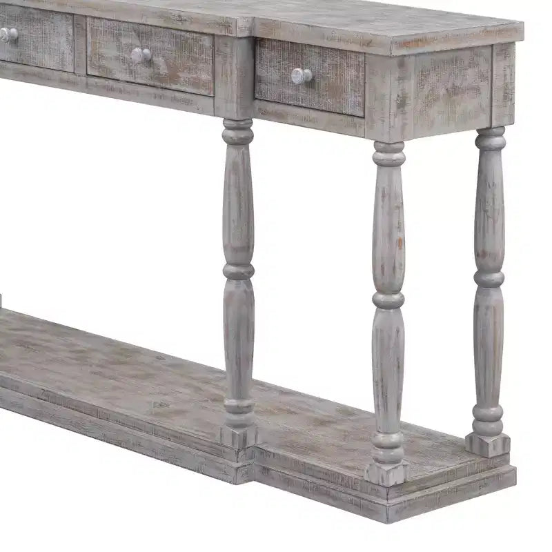 Retro Senior Console Table with 4 Front Facing Storage Drawers and 1 Shelf-ModernLuxe