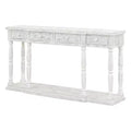 Retro Senior Console Table with 4 Front Facing Storage Drawers and 1 Shelf-ModernLuxe