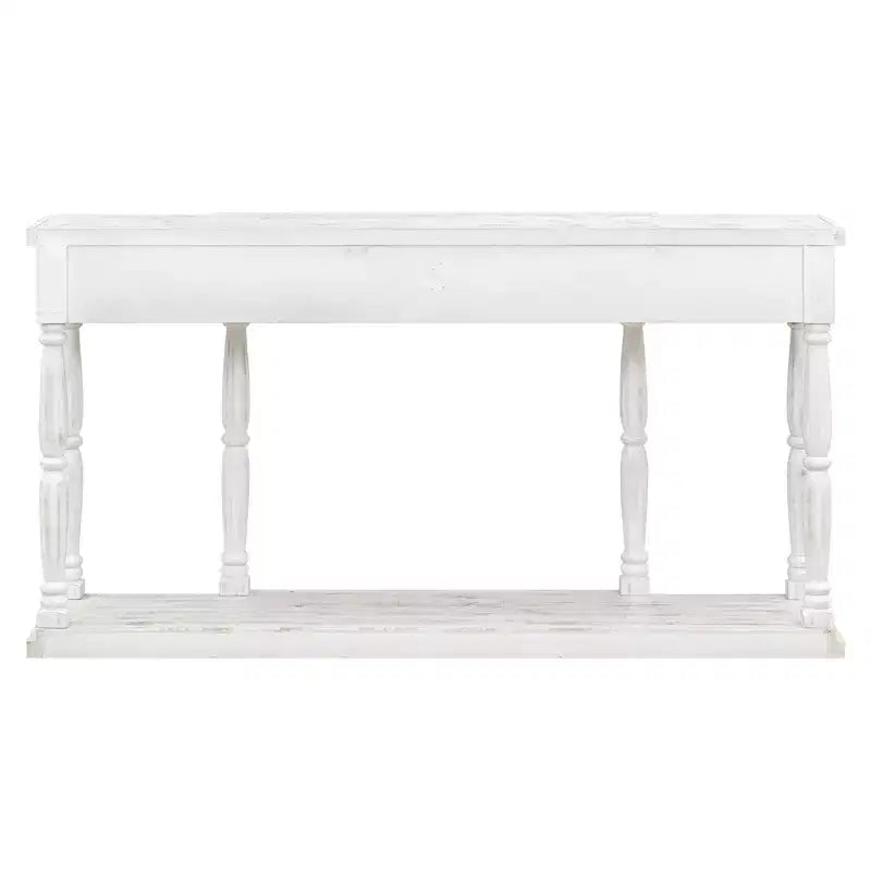 Retro Senior Console Table with 4 Front Facing Storage Drawers and 1 Shelf-ModernLuxe