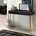 LuxenHome Black Wood and Gold Metal Console and Entry Table