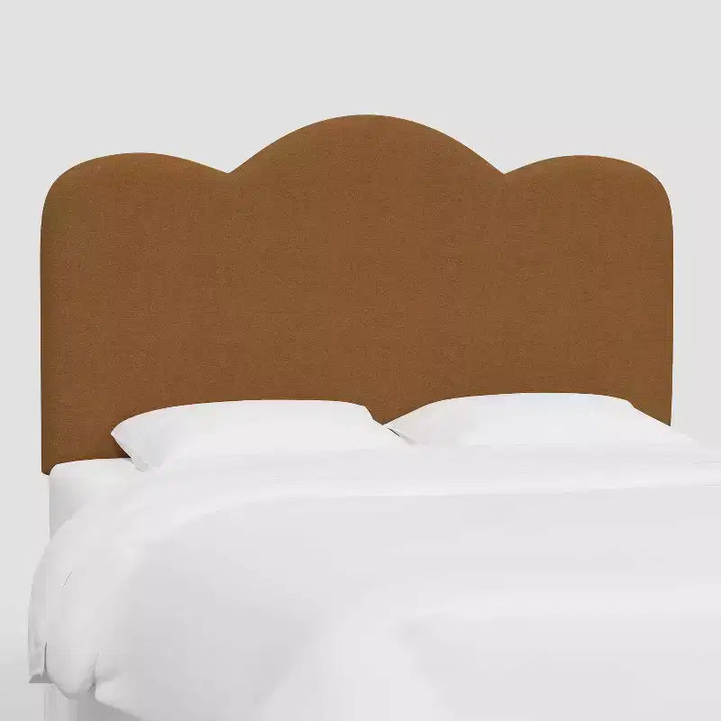 Lizzie Upholstered Scalloped Headboard in Textured Linen - Threshold